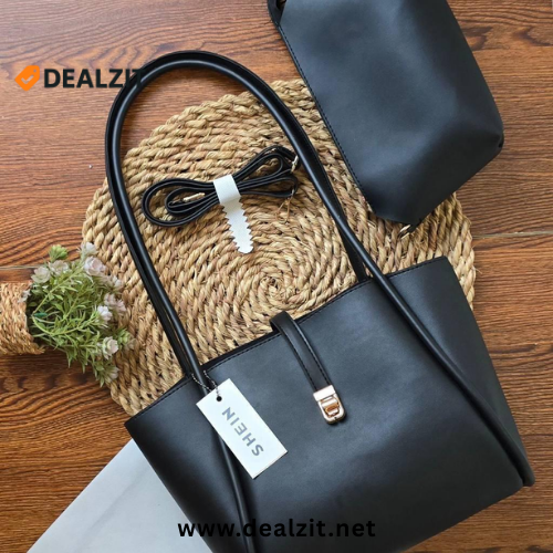 Classic Black Tote Bag Set